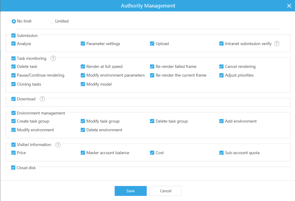 Sub-account authority management