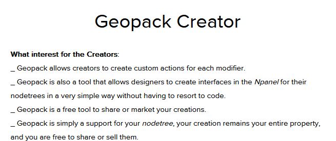 Geopack Creator