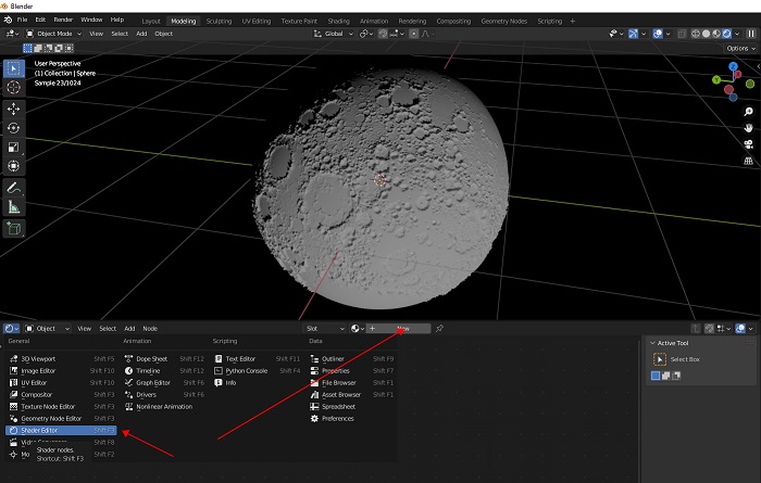 Add material in Shader Editor