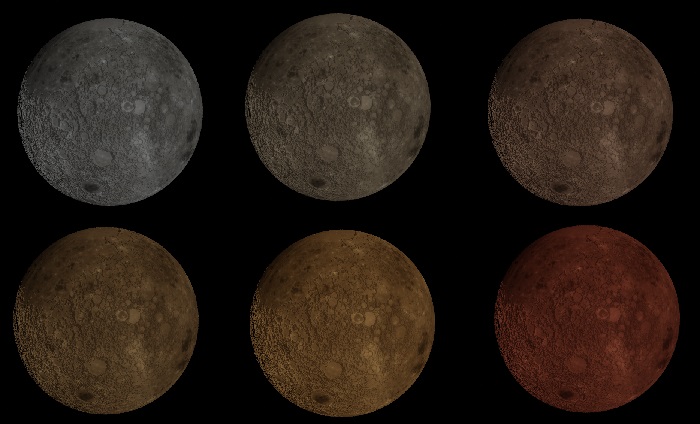 Moon in different colors