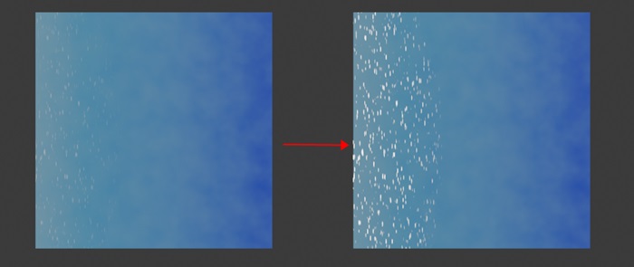 Sea without (left) and with(right) light spots shinning.jpg