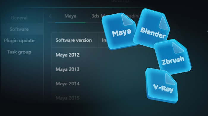 XRender supports mainstream software and renderers in the market